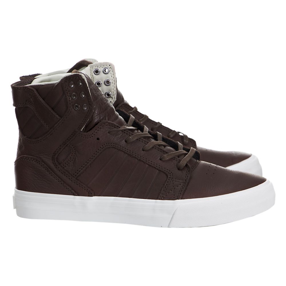 Baskets Montantes Supra SkyTop HF Marron Chocolate/Off White Homme | QFZ-82171569